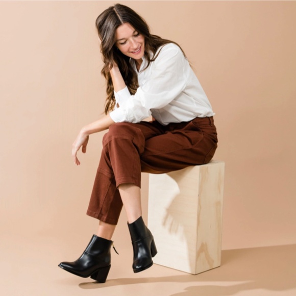 Nisolo Dari Commuter Boot- Black Ankle Booties Block Heel Size 7 - Picture 3 of 7